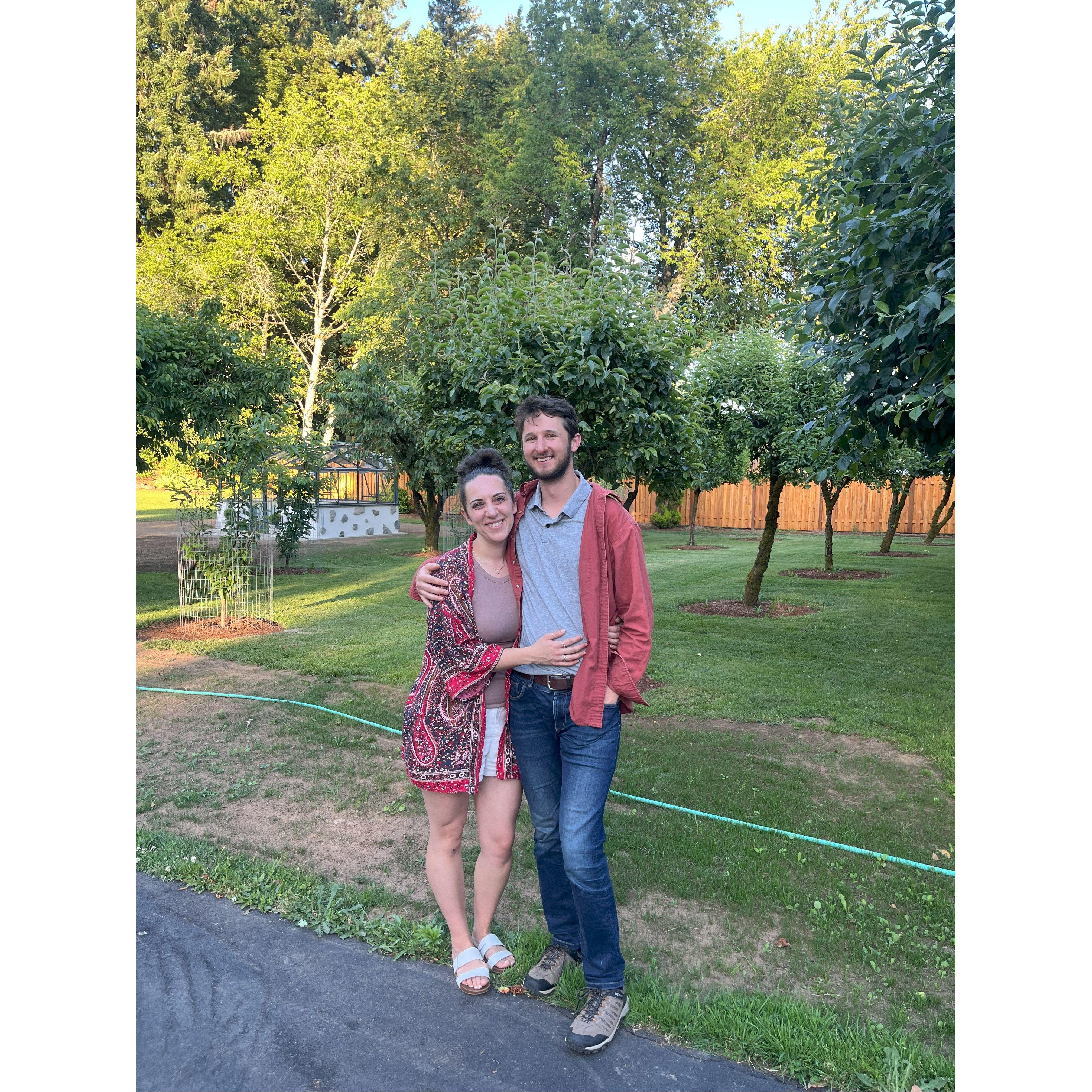 Visiting our wedding venue.