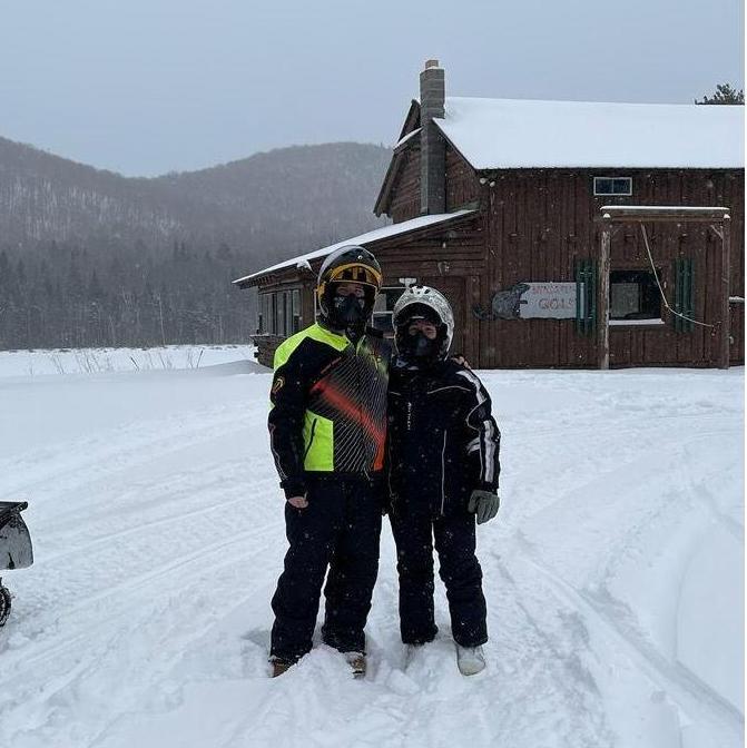 Snowmobiling upstate -Alli's first time!