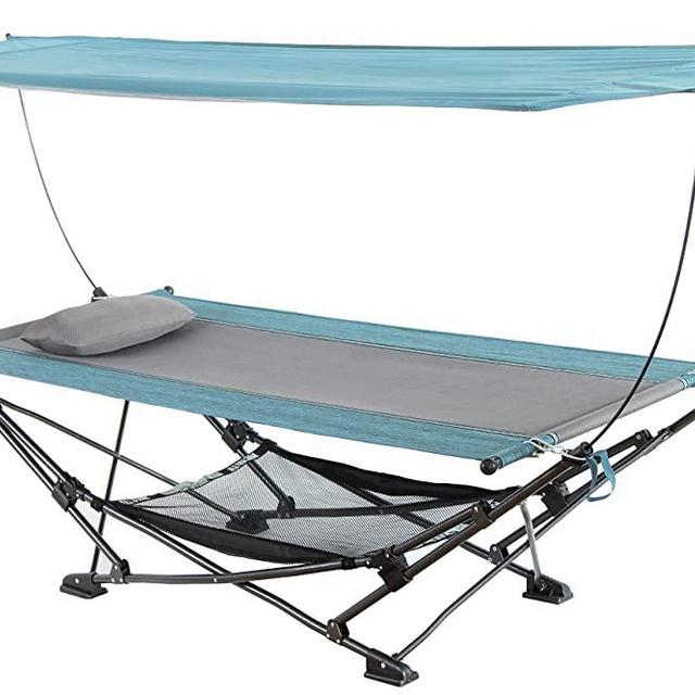 Mac Sports H806S-201 Collapsible Portable Removable Canopy Hammock, Teal