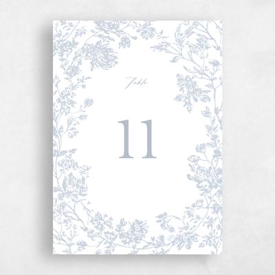 Sweet Blue Wedding Table Number - Treviso