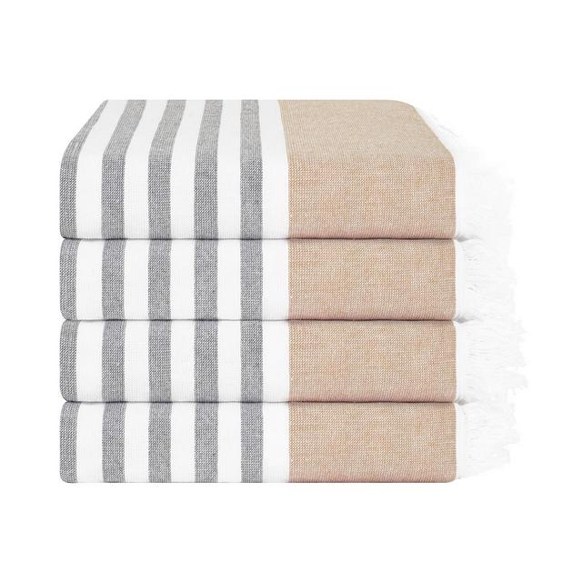 American Soft Linen Peshtemal 100% Turkish Cotton 4-Pack Beach Towels, 35" x 60"