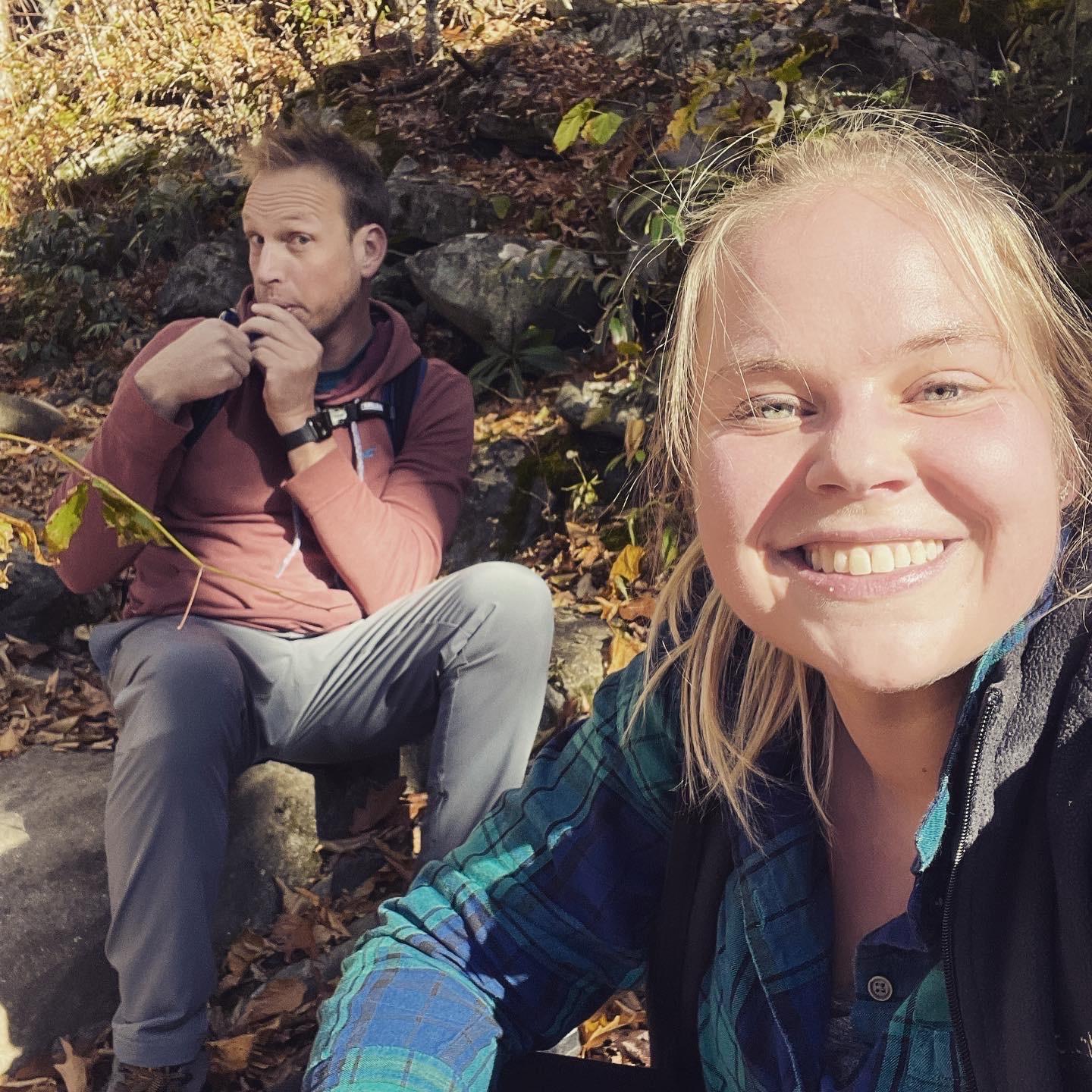 Water break - halfway up Mt. LeConte!