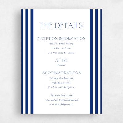 Dark Blue Wedding Enclosure - Reinette