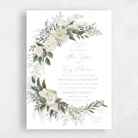 White Wedding Invitation - Juniper Portrait