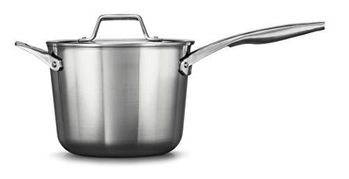 Calphalon 2029638 Premier Stainless Steel 4.5-Quart Saucepan with Cover, Silver