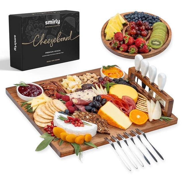 SMIRLY Charcuterie Boards Gift Set: Charcuterie Board Set, Bamboo Cheese Board Set - House Warming Gifts New Home, Wedding Gifts for Couple, Bridal Shower Gift
