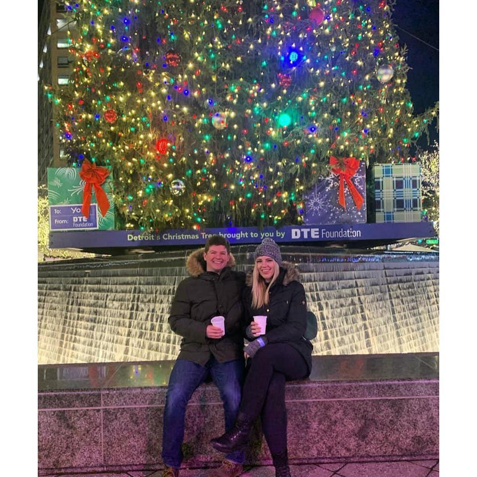 Our first Christmas season together! We went ice skating at Campus Martius. Crystal had never ice skated before. It took us a half hour to get around the rink, but it was so fun!