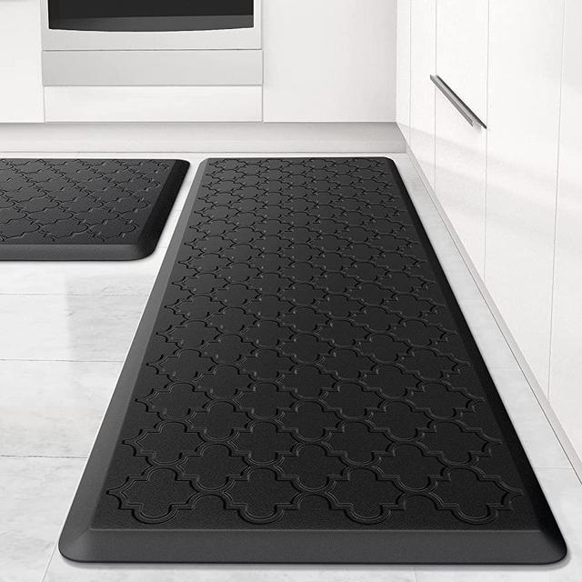 Kitchen Mat [2 PCS] Cushioned Anti-Fatigue Floor Mat, Waterproof Non-Skid Kitchen Mats and Rugs, Ergonomic Comfort Foam Kitchen Rugs, Standing Mat for Kitchen, Floor,Office, Sink, Laundry