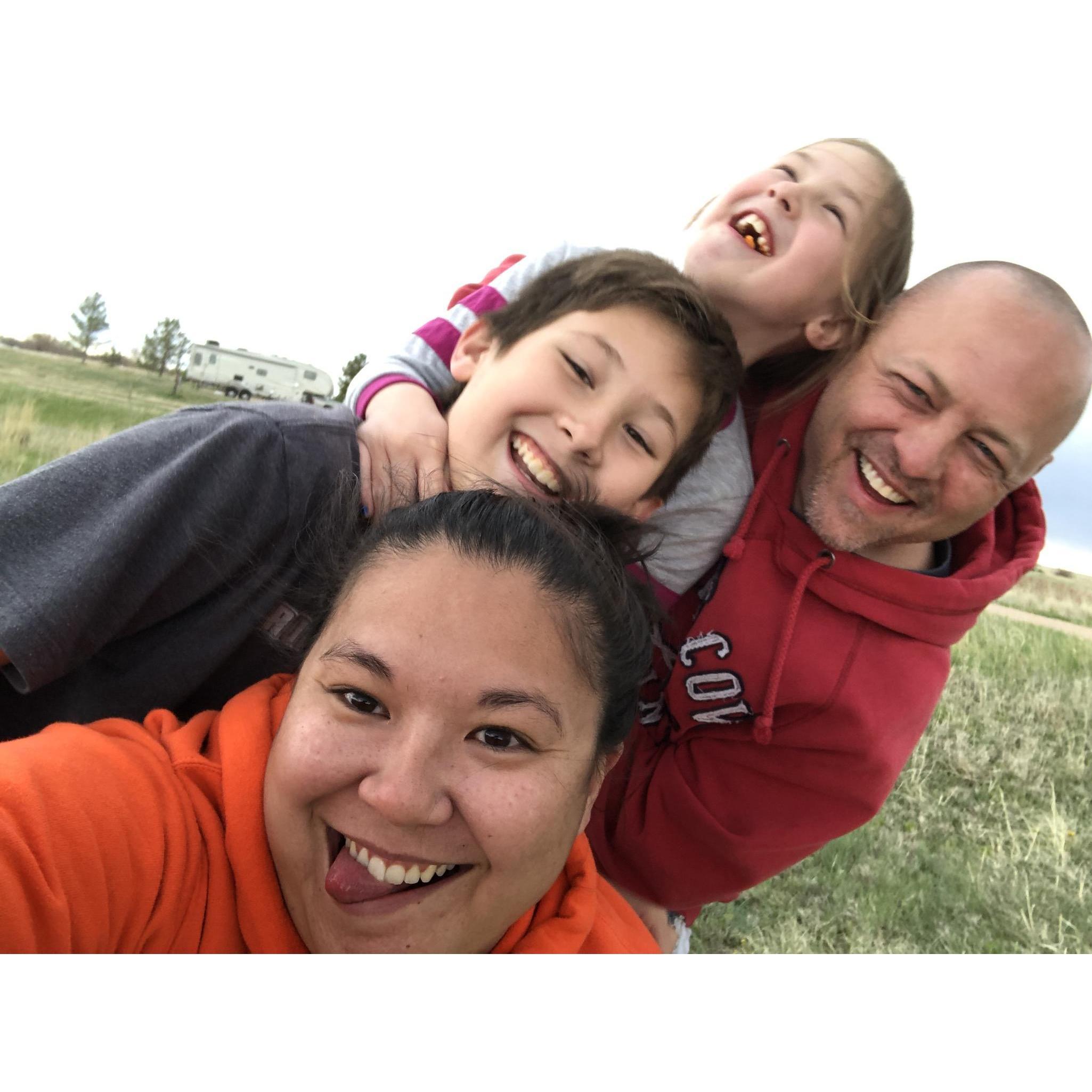 Just a family goofing around... while camping. Jackson Lake May 2019