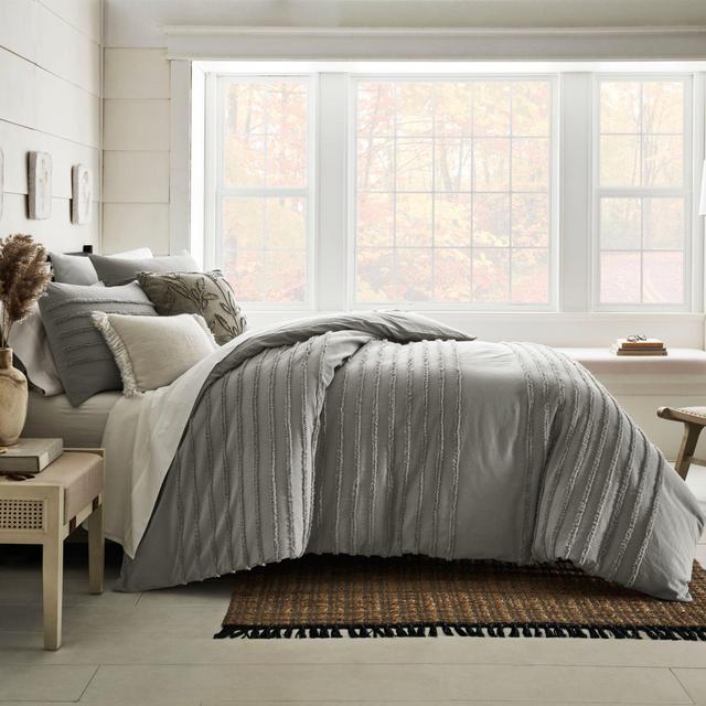 Bee & Willow™ Striped Cranston 3-Piece Full/Queen Duvet Cover Set in Grey