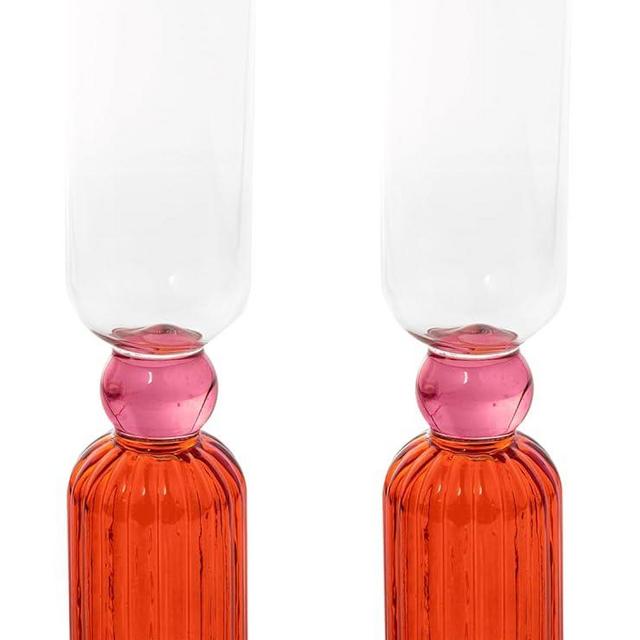 ban.do Bar Glass Set of 2, 6.6oz Cute Cocktail Glasses for Adults, Unique Cocktail Wine & Champagne Glasses, Aesthetic Glassware for Bar Cart, Tipsy Turvy