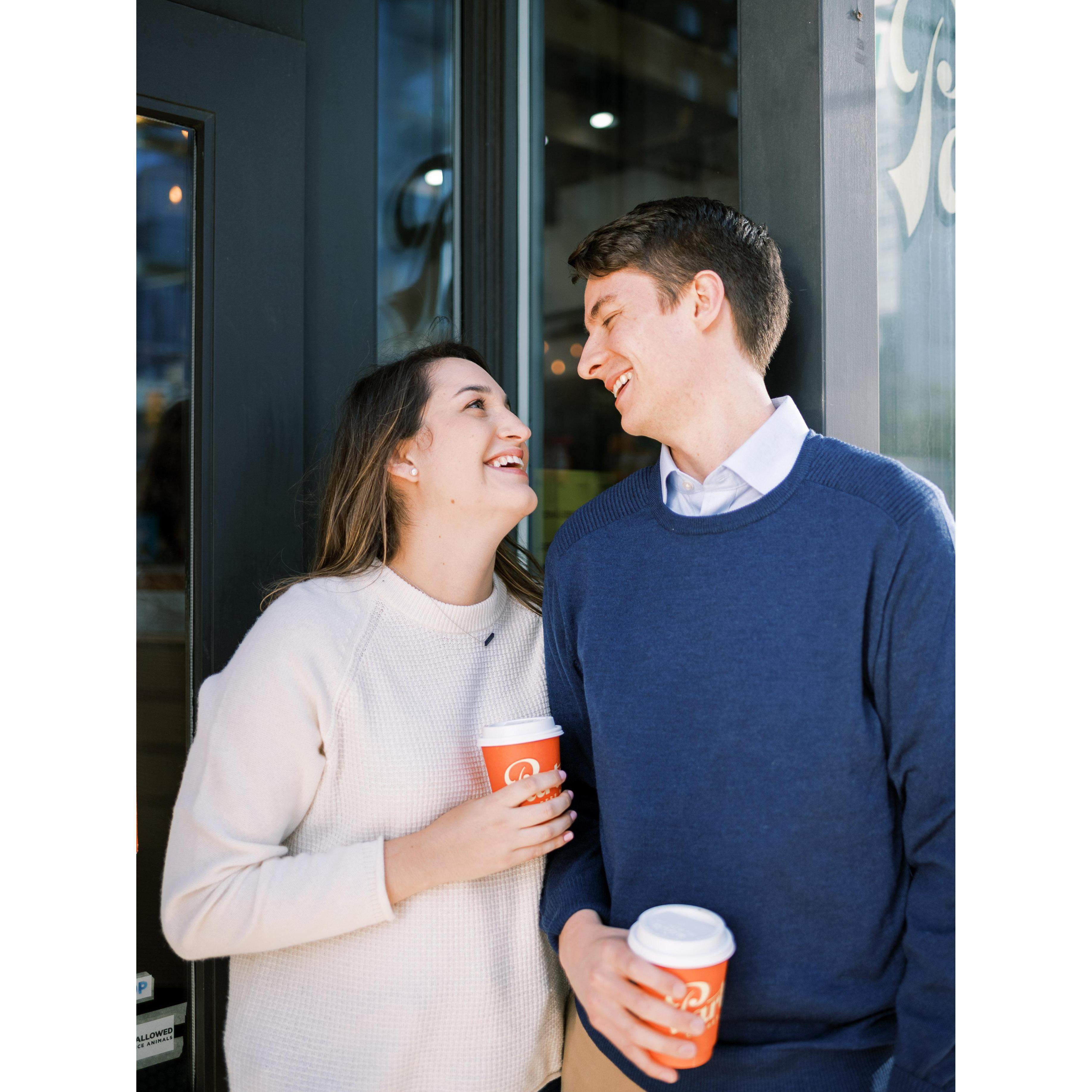 From our engagement shoot at Partners Coffee in Long Island City, NYC.