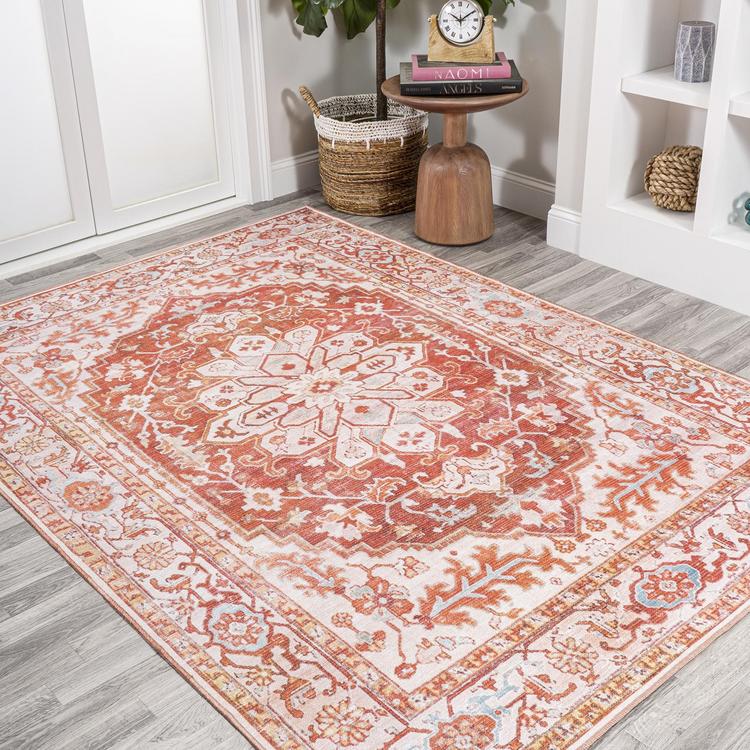 Asa Ornate Medallion Washable Area Rug