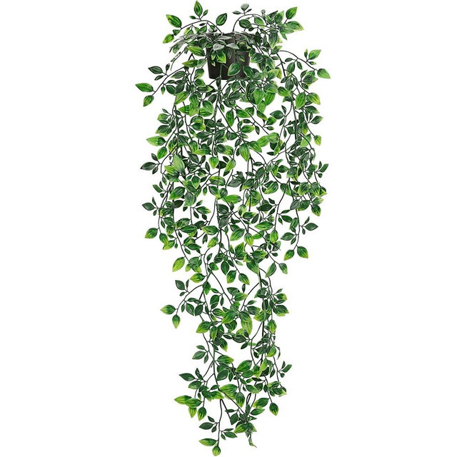Der Rose 34'' Fake Plants Hanging Artificial Potted Plants Indoor and Outdoor for Home Bathroom Wall Shelf Office Decor (1Pack)