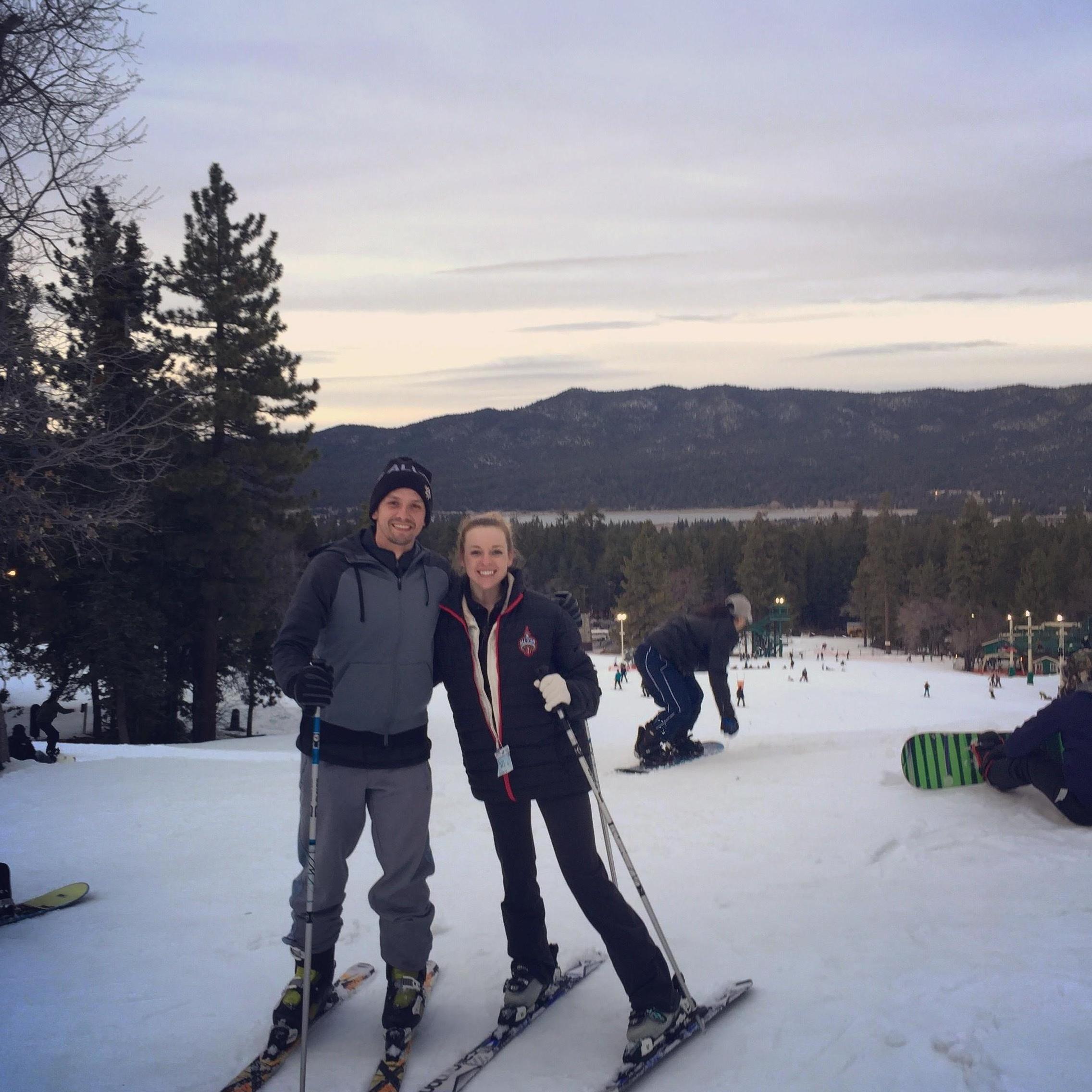 Sunset skiing in Big Bear