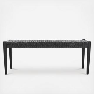 Bandelier Leather Weave Bench
