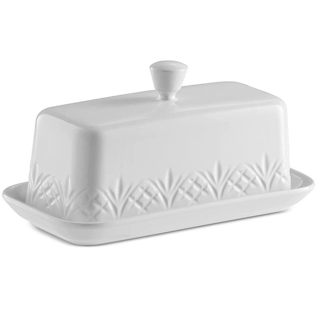 Godinger Butter Dish, Ceramic Butter Dish With Lid, Kitchen Decor - Dublin Collection