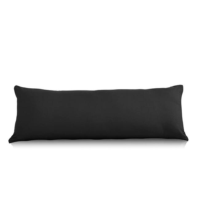 EVOLIVE Ultra Soft Microfiber Body Pillow Cover/Pillowcases 21"x54" with Hidden Zipper Closure (Black, Body Pillow Cover 21"x54")