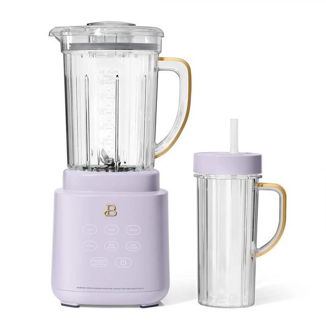 Beautiful PowerExact High-Performance 700-Watt Blender by Drew Barrymore, 50-Ounce Pitcher, Stainless 4-Tip Blade, 3 Speeds + 4 Presets, Dishwasher-Safe Parts, Travel Cup Included (Lavender)
