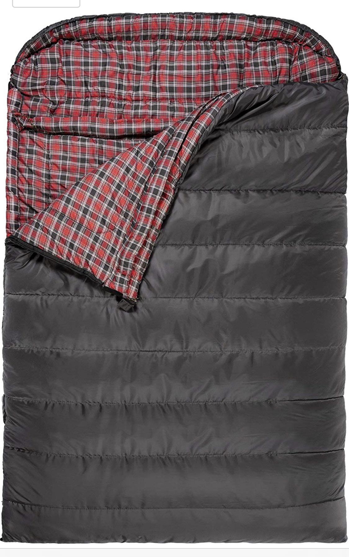 Double wide flannel sleeping bag