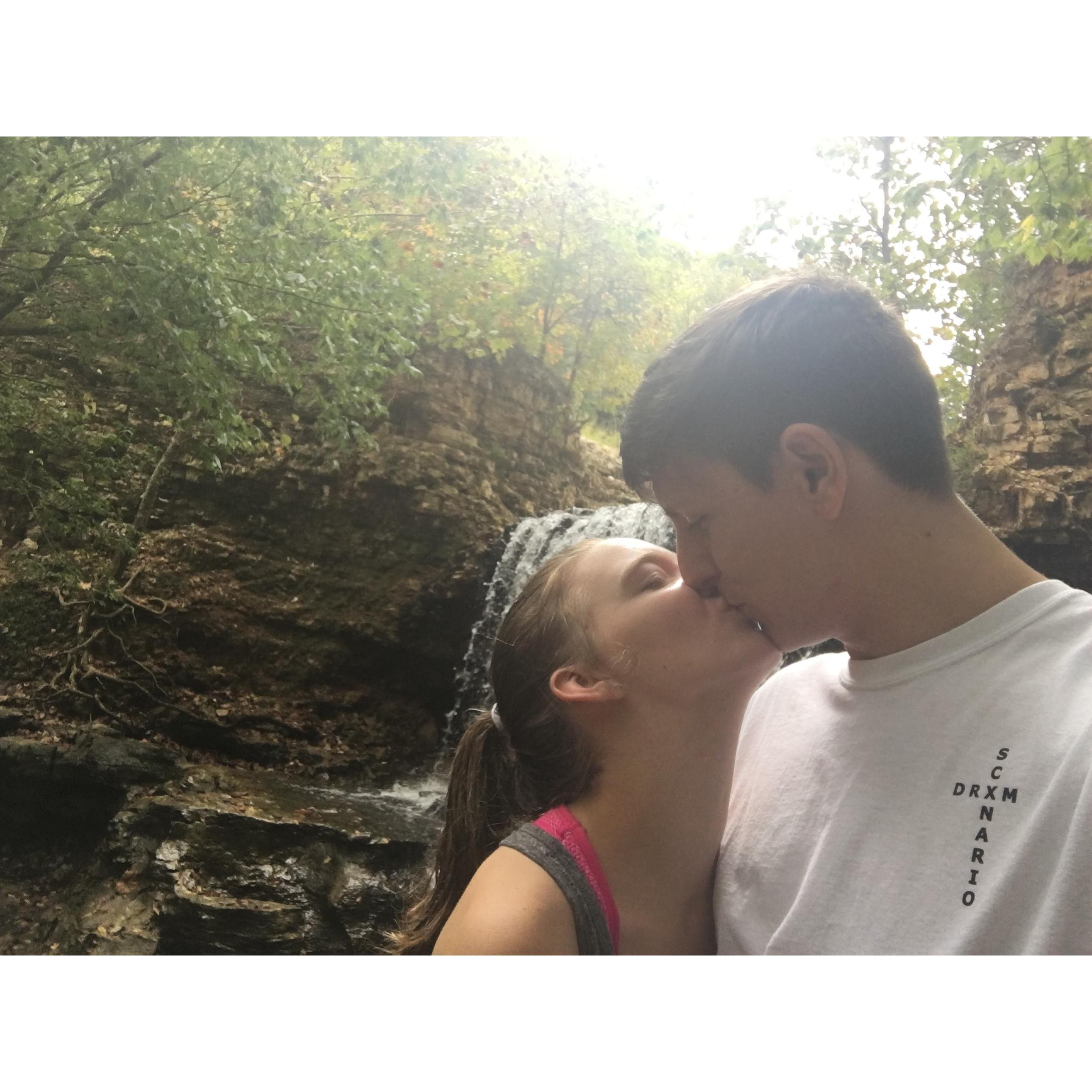As part of our premarital counseling, we had an assignment to plan a date for each other. Since I love the outdoors, he planned a hike for us in Bella Vista! It was a special day spent together!