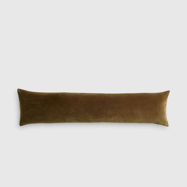 Cotton Velvet Oversized Lumbar Pillow Cover - Olive