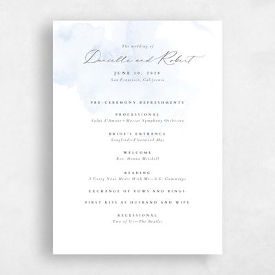 Blue Simple Wedding Program - Lombok