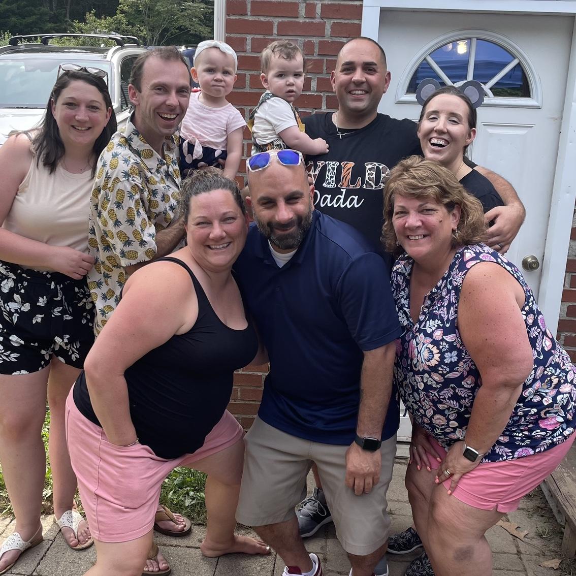 Half of the wedding party!