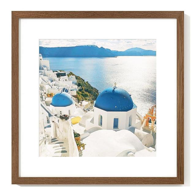 Axeman 16x16 Picture Frame with Mat for 12x12, Solid Oak Wood Square Picture Frame with Tempered Glass, Wooden Square Photo Frame 16''x16'' for Art Photo and Prints, Wall Hook Included, Walnut