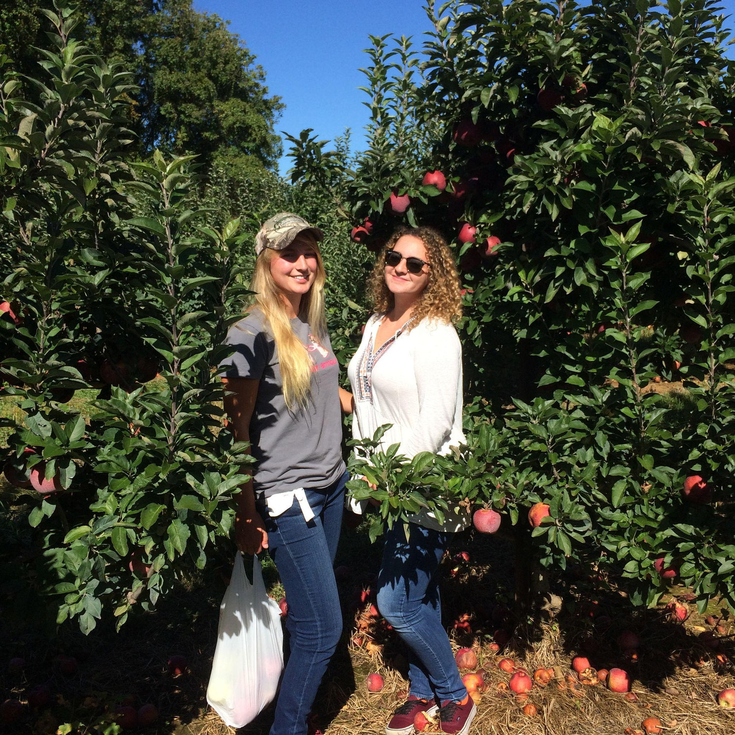Basia and me apple picking.