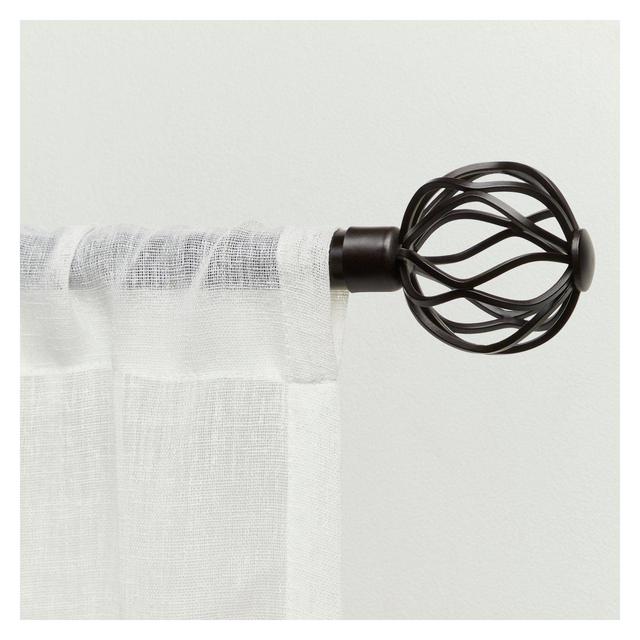 66"-120" Adjustable Ogee Curtain Rod and Coordinating Finial Set Matte Bronze - Exclusive Home