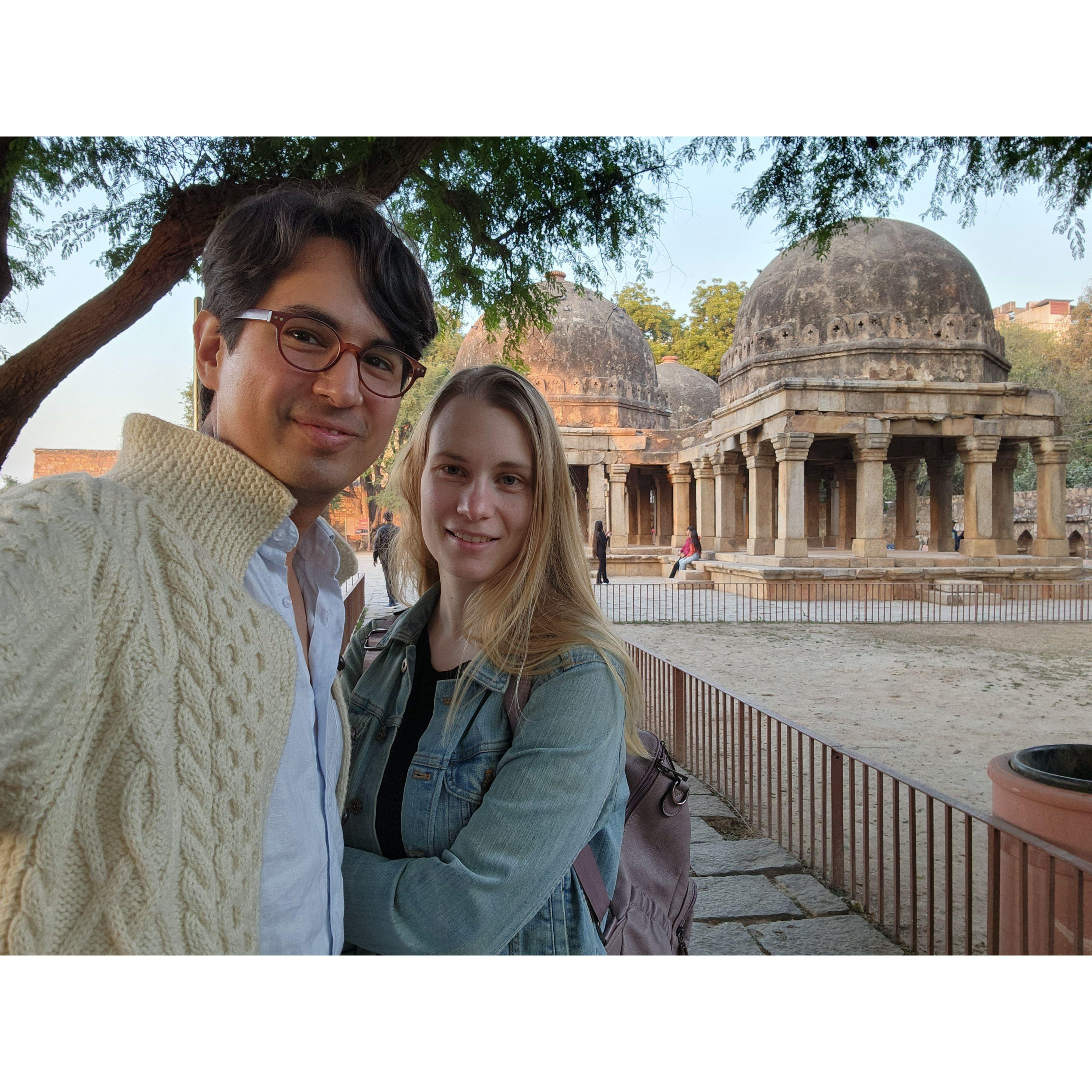 December 2022: Our last day in India, spent in Delhi amidst 14th-century Moghul ruins in Hauz Khas Village.