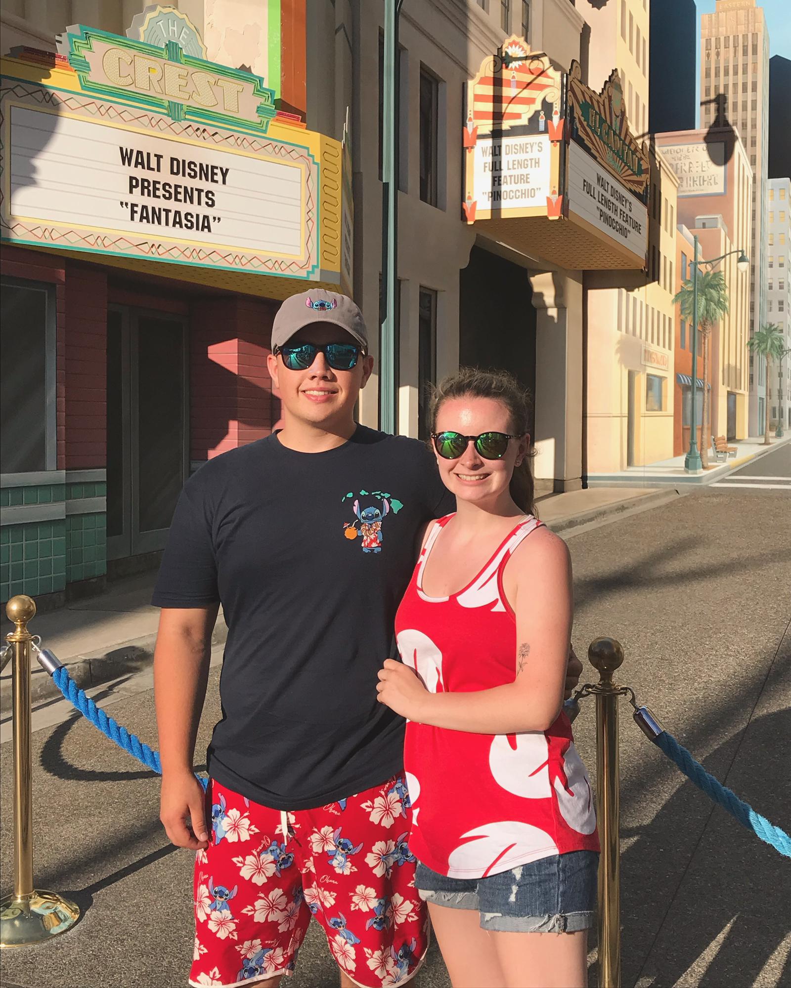 Maya and Dustin on a family vacation to Disneyland 2019