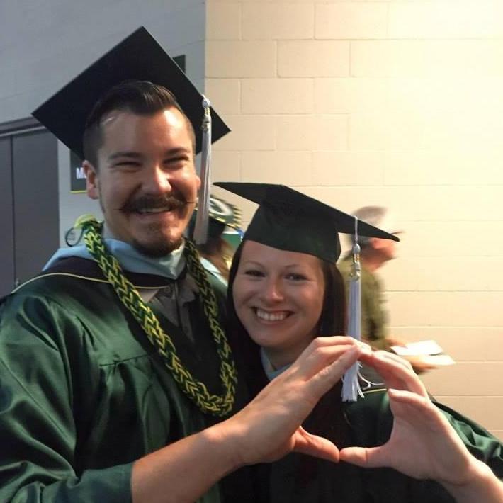 This shot was taken right before we graduated from the UO Teach program in 2015. We made it through grad school together, so we can make it through anything!