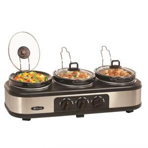 Bella 3 x 1.5 Quart Triple Slow Cooker - Stainless Steel