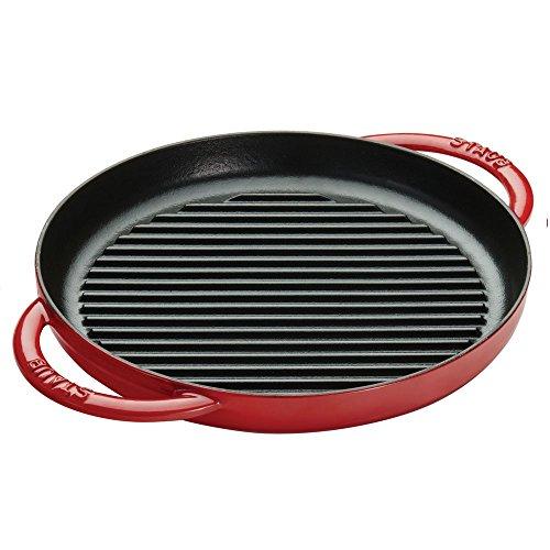 Staub 1203006 Cast Iron Pure Grill, 10-inch, Cherry
