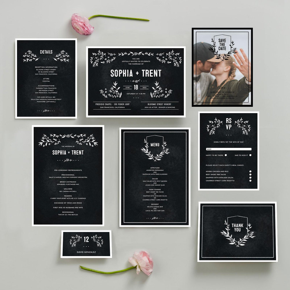 Humboldt Landscape | Black | Zola Wedding Invitations