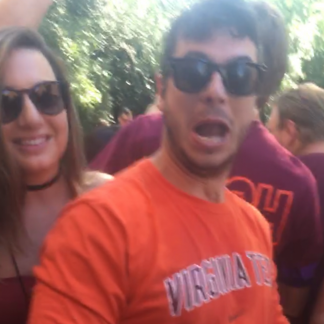 September 2017- The first unofficial "hangout", Samantha visited VT and poured beer on Michael's head.... little did they know 6 years later they'd be getting hitched!