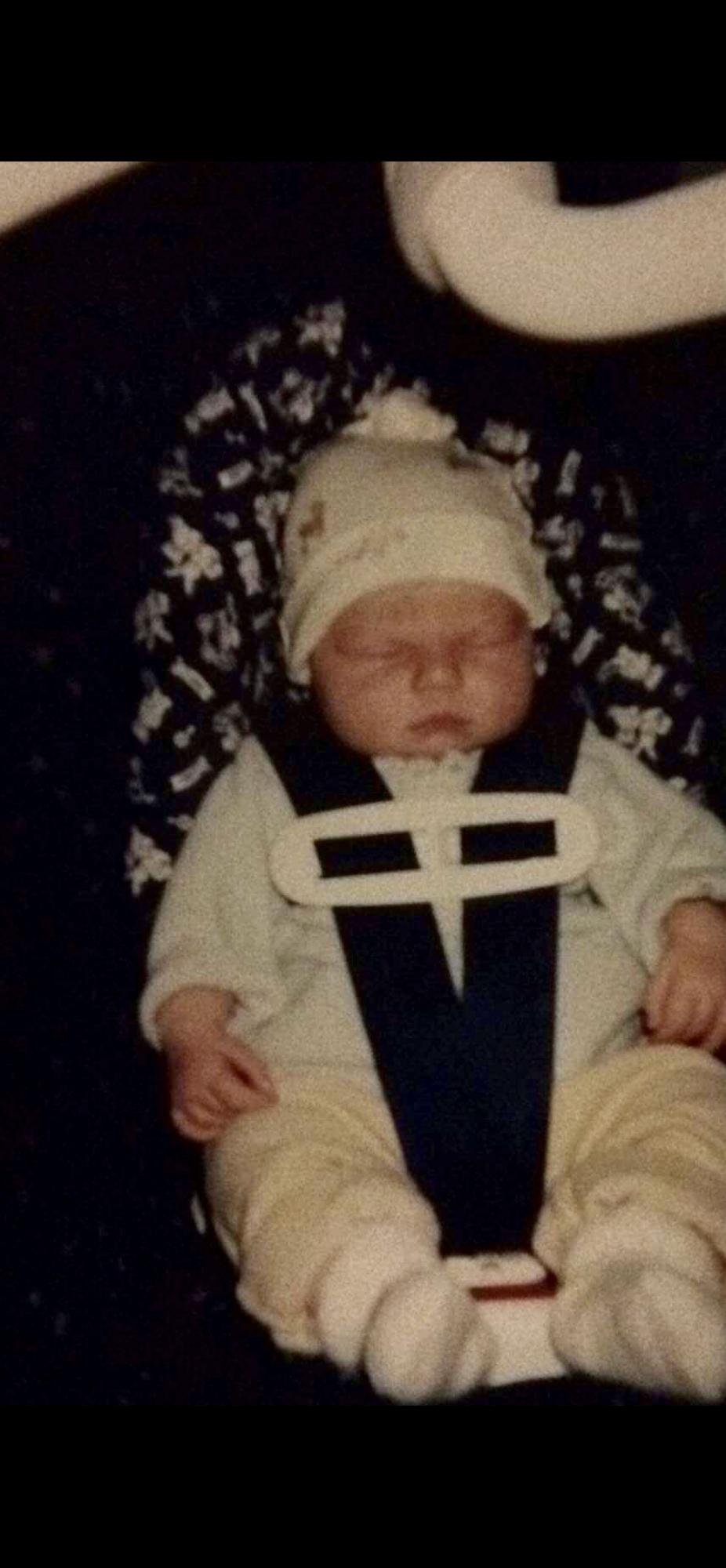 Rebecca on the day she came home from the hospital