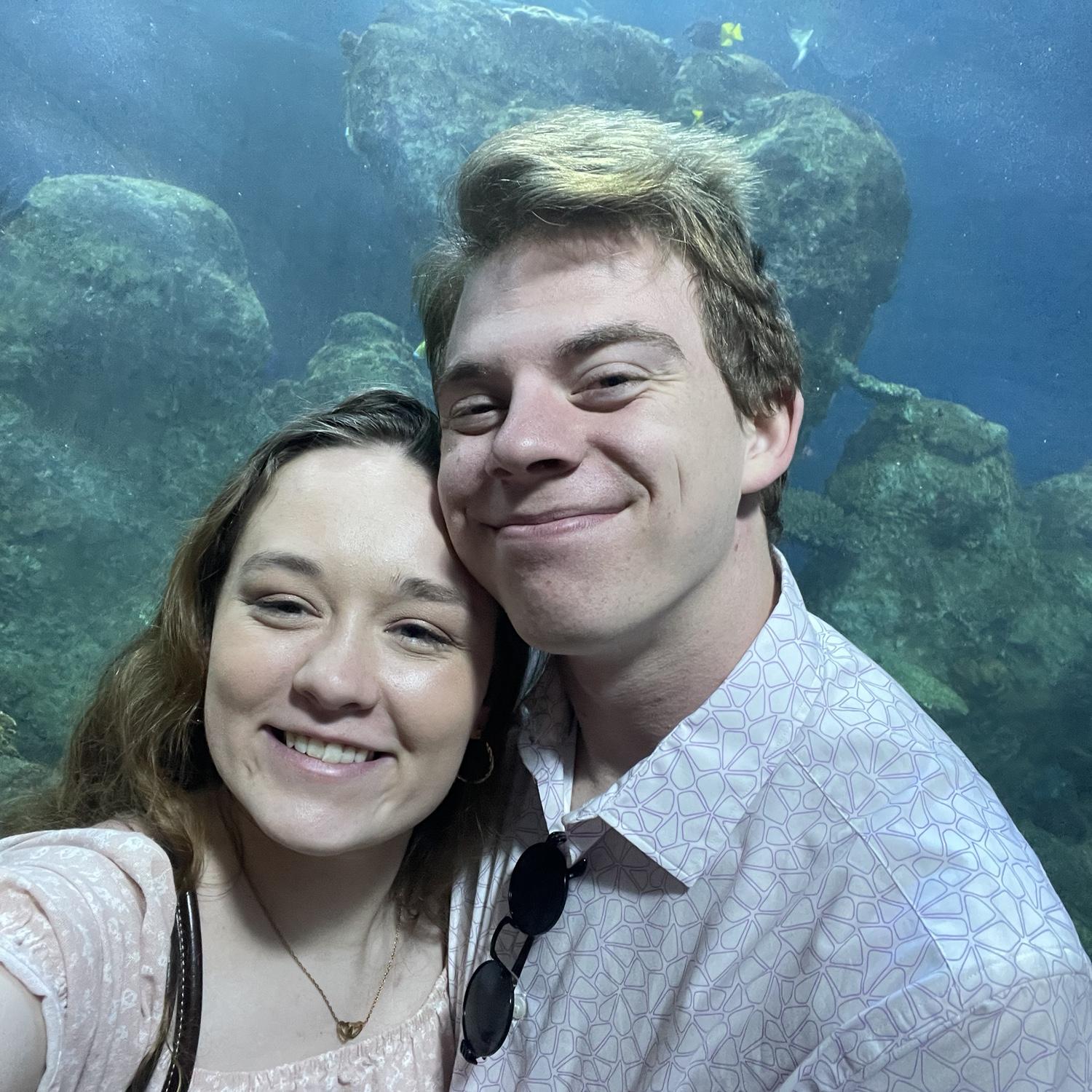 Our 2 year anniversary at the aquarium!