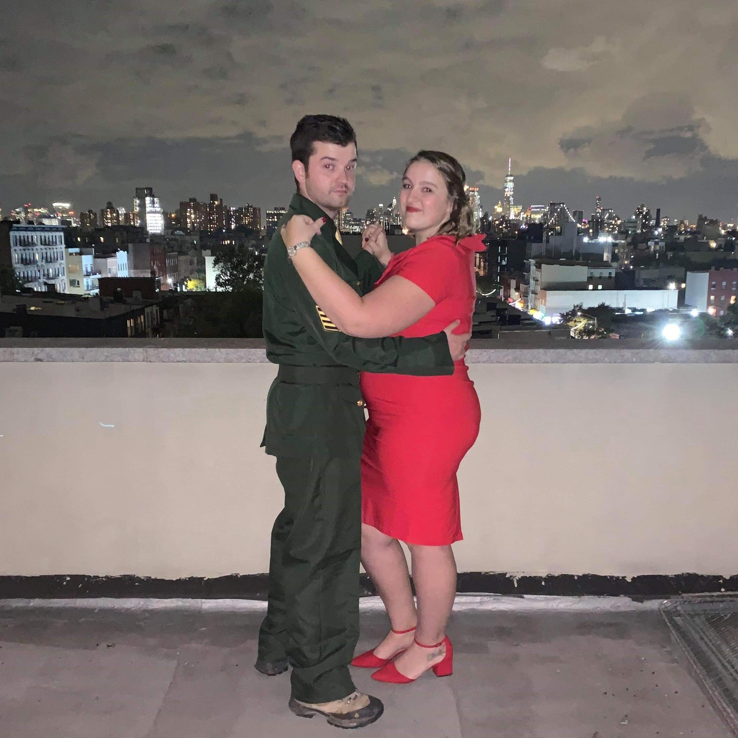 Halloween 2019, NYC, Peggy Carter and Steve Rogers from Captain America.