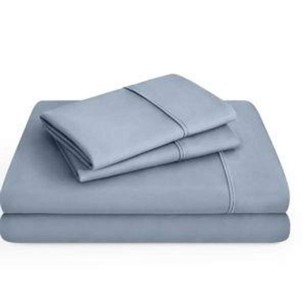 Microfiber Hydro-Brushed Sheet Set (Queen, Dusty Blue)