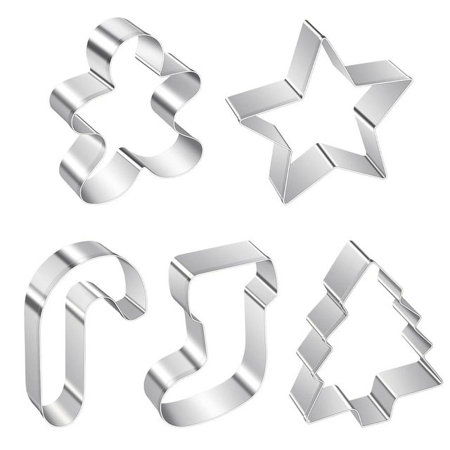 ALLTOP Christmas Cookie Cutter Set - 5 Biscuit Shapes for Creative Baking Delights