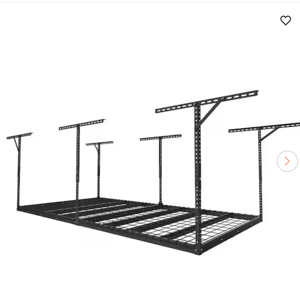Max Series 48 in. W x 96 in. D x 24 - 40 in. H Black Heavy Duty Ceiling Mounted Overhead Garage Storage Rack