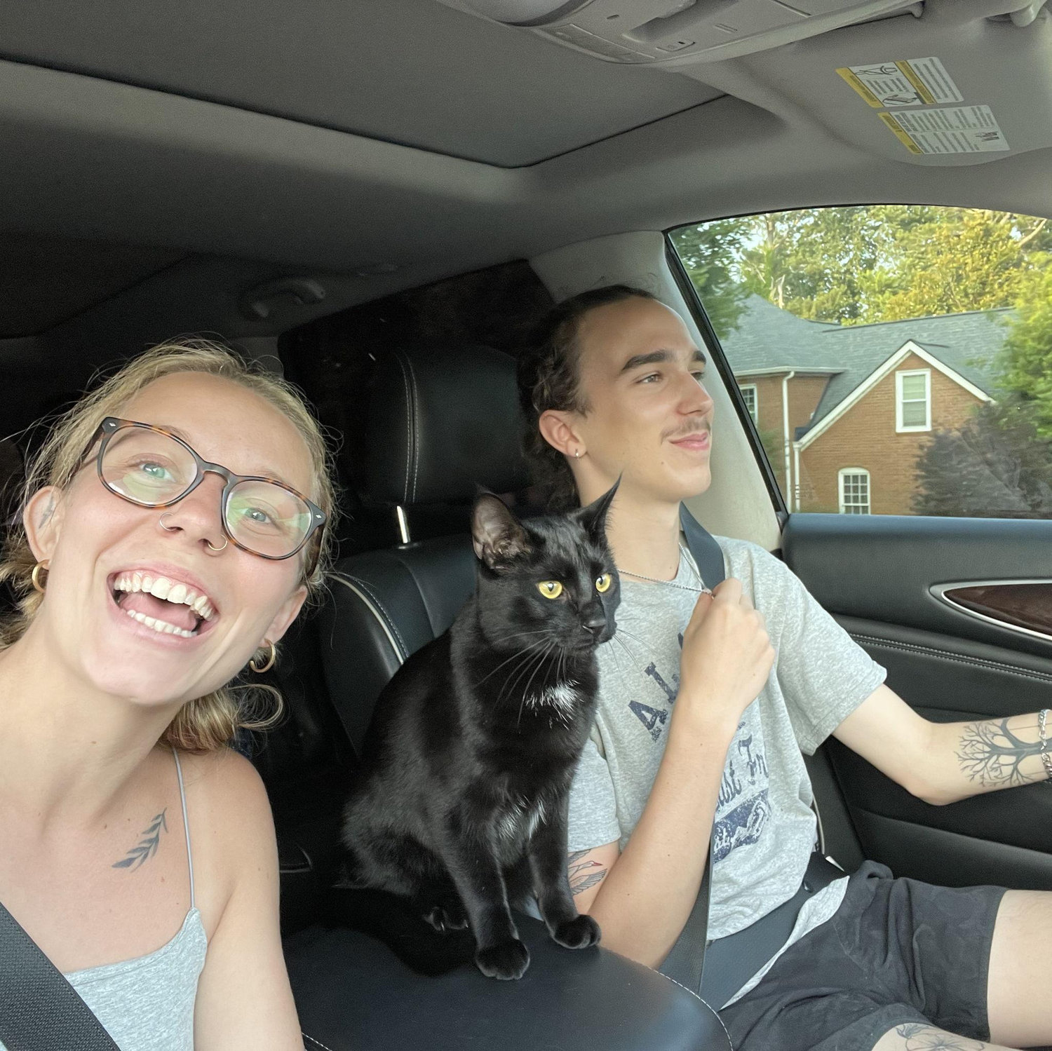 Our little family before we came four with our puppy Basil