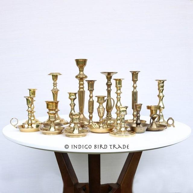 Vintage Brass Candle Holders - Set of 4
