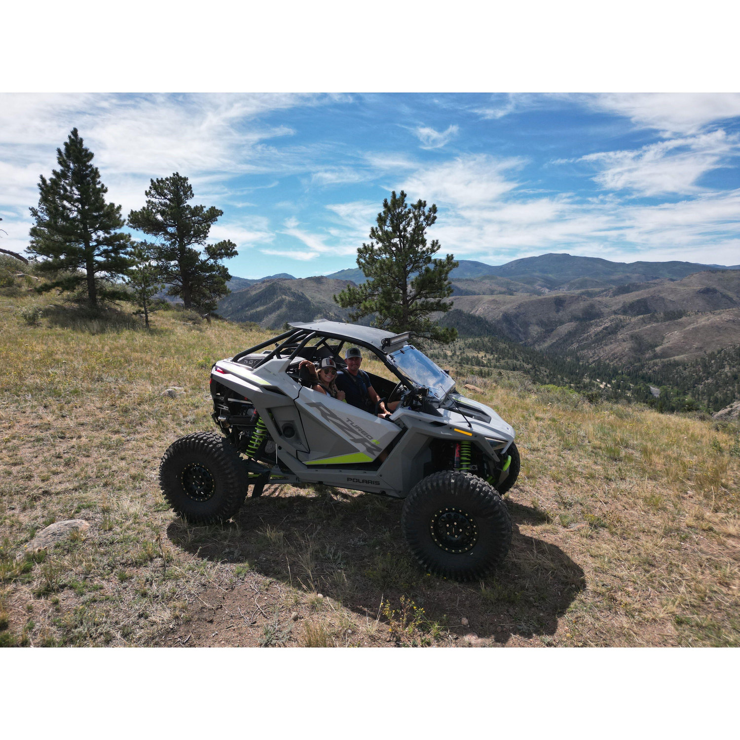 Riding in Cody's favorite toy.