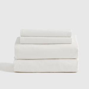 Organic Brushed Cotton Sheet Set in White