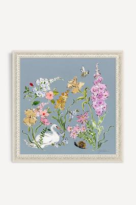 Floral Swan Collage Wall Art