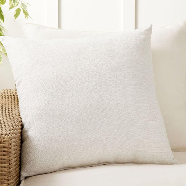 SunbrellaÂ® Headland Textured Solid Outdoor Pillow, Eggshell, 14" x 20"